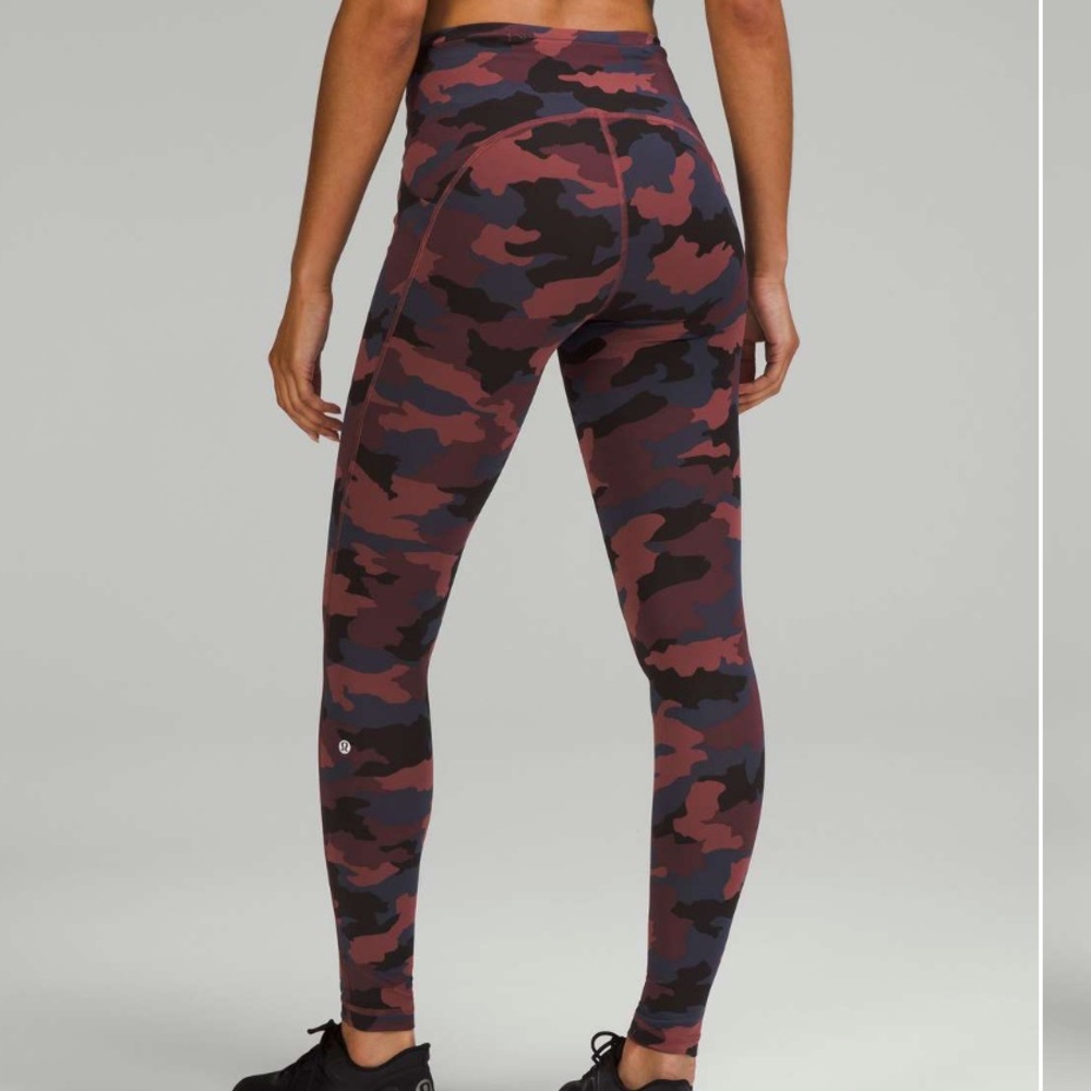 Lululemon swift speed high rise -24 inch -camo Smokey red - Picture 4 of 12
